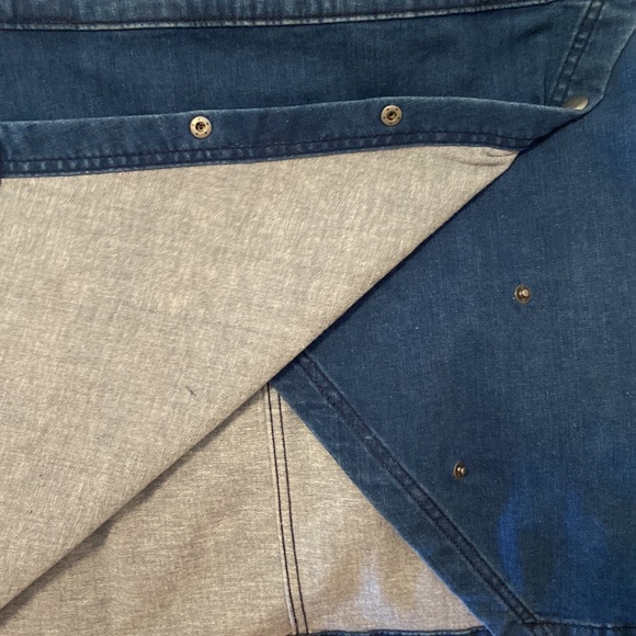 We The Free by Free People Denim Button-Front Mini Skirt Sz 10 - Picture 5 of 6